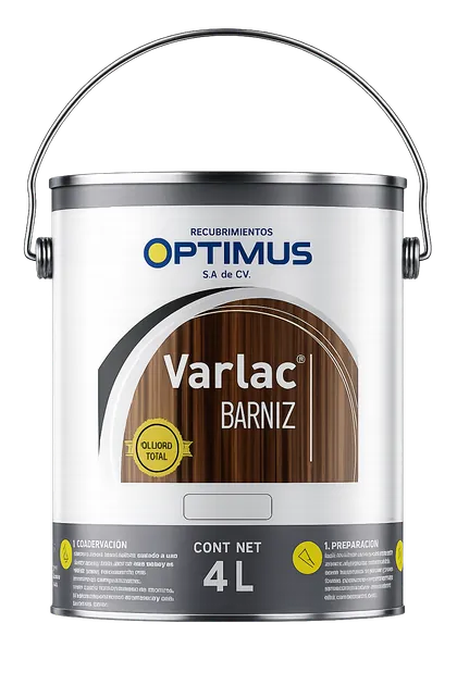Cubeta de Varlac Barniz, barniz alquidálico de Pinturas Optimus