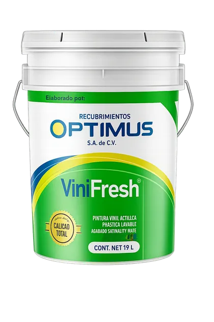 Cubeta de ViniFresh, vinílica arquitectónica de Pinturas Optimus