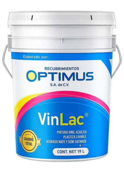Cubeta de VinLac, vinil-acrílica siliconada de Pinturas Optimus