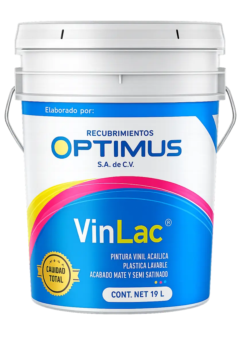 Cubeta de 19 L de VinLac, pintura vinil-acrílica siliconada de Pinturas Optimus
